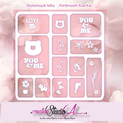 Airbrush Schablone Schmuck Mix :01