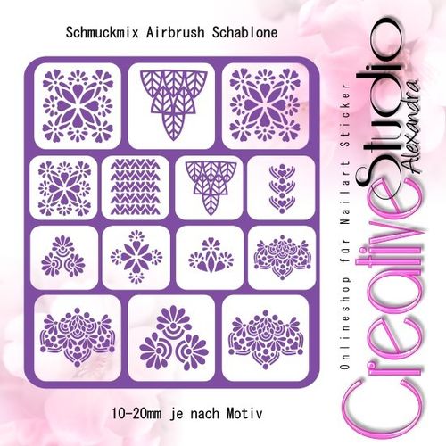 Airbrush Schablone Schmuck Mix :102