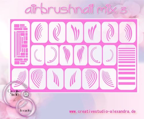 Airbrush Schablone NAIL MIX 3 :003